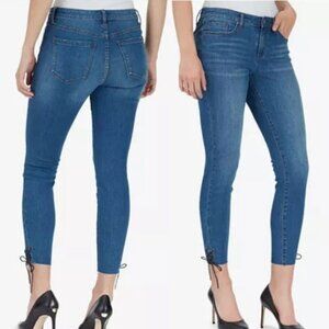 NWT William Rast Raw Hem Skinny Lace-Up Ankle Jeans 32 14 34x27